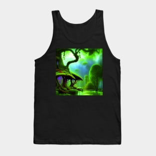 Tree House Portrait, greenery Outside Tank Top